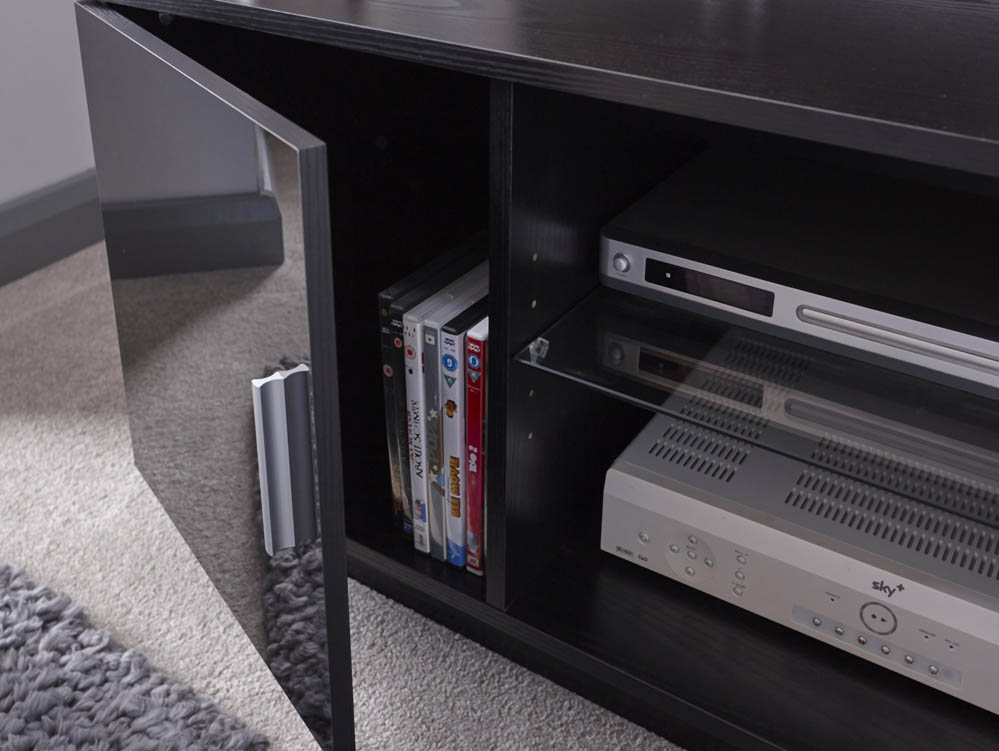 GFW GFW Lima Black High Gloss 2 Door TV Cabinet (Flat Packed)