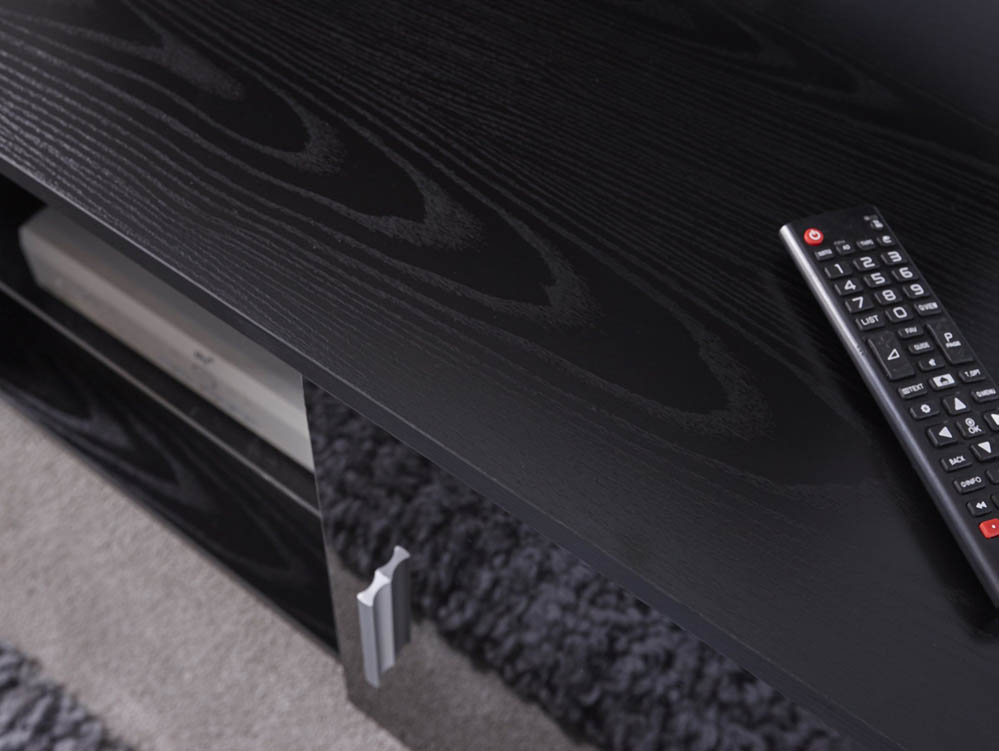 GFW GFW Lima Black High Gloss 2 Door TV Cabinet (Flat Packed)