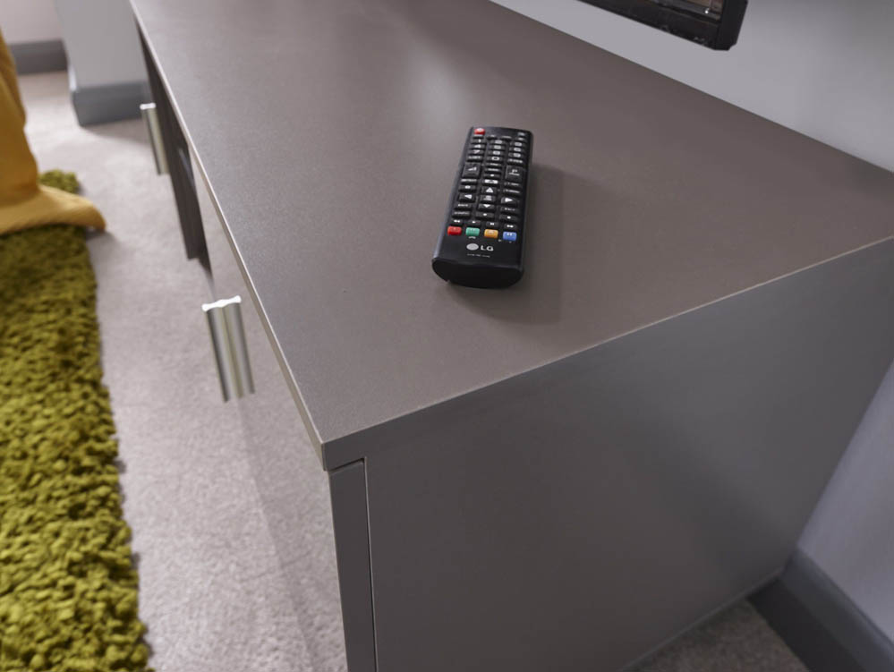 GFW GFW Lima Grey High Gloss 2 Door TV Cabinet (Flat Packed)