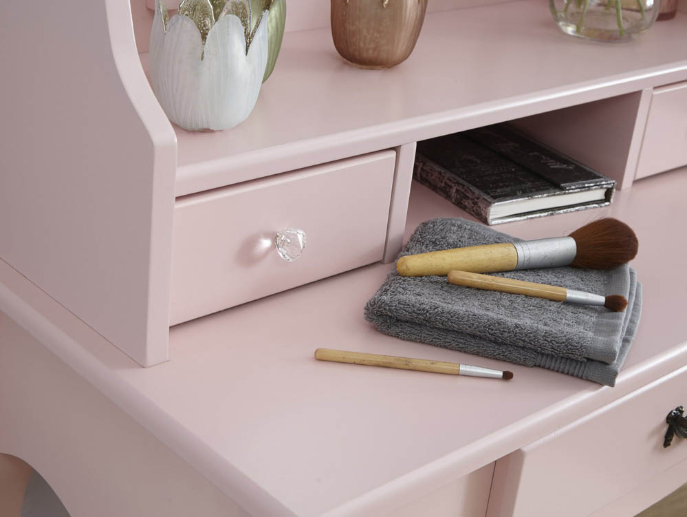 GFW GFW Lumberton Dusty Pink 3 Drawer Dressing Table and Stool (Flat Packed)