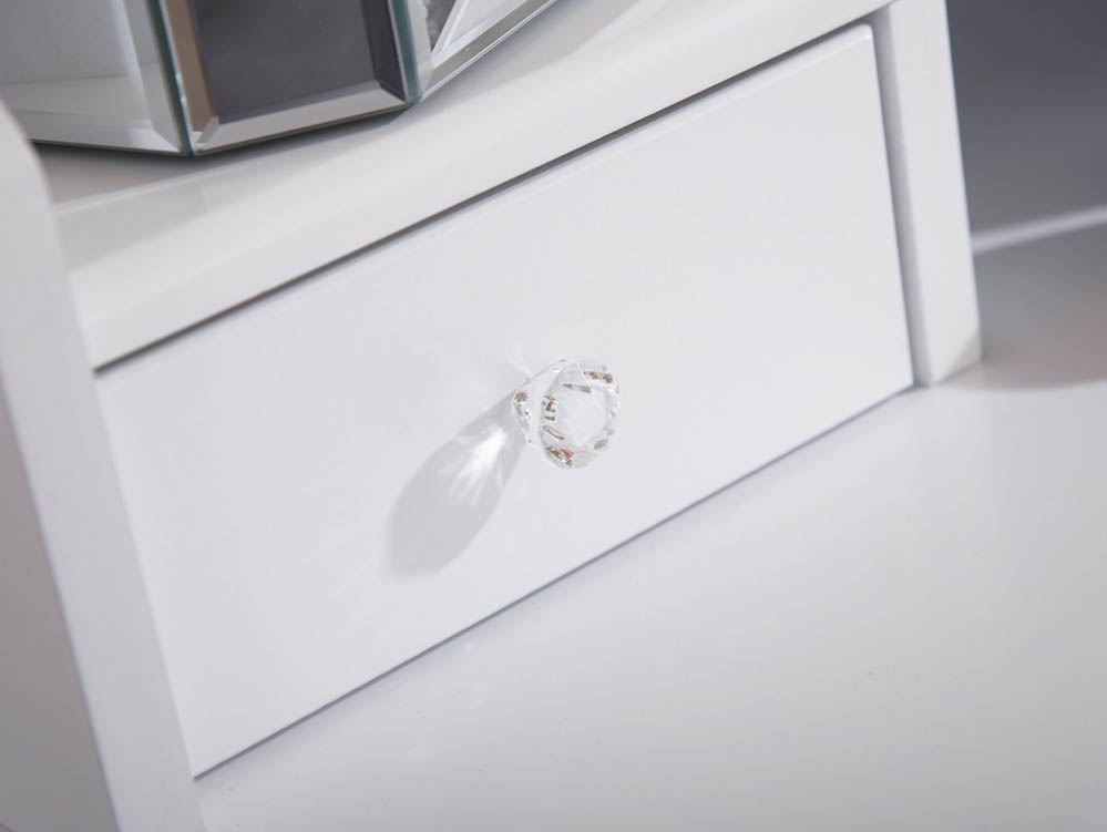 GFW GFW Lumberton White 3 Drawer Dressing Table and Stool (Flat Packed)