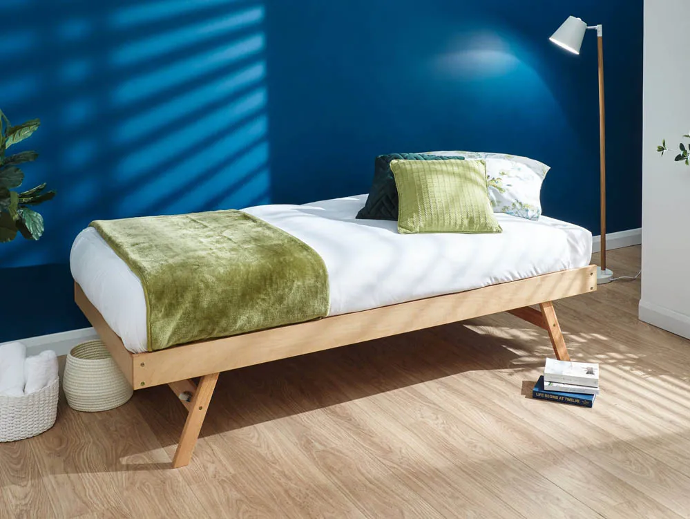 GFW GFW Madrid Oak Wooden Trundle Under Bed Frame