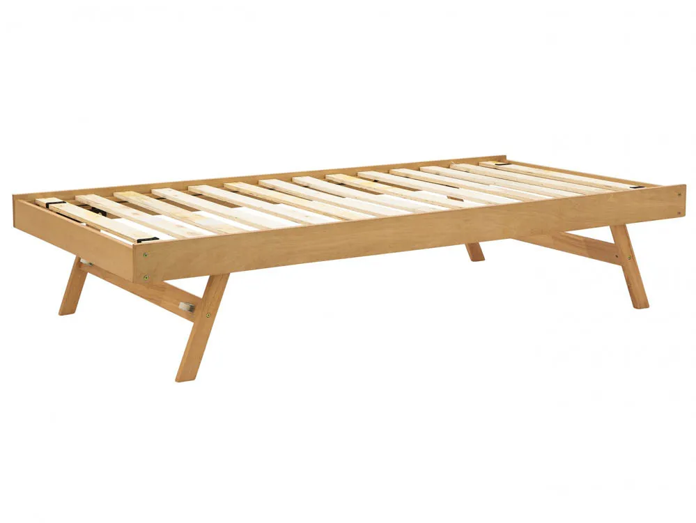 GFW GFW Madrid Oak Wooden Trundle Under Bed Frame