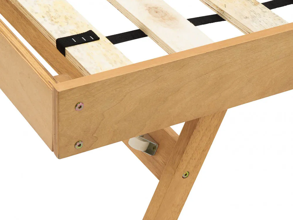 GFW GFW Madrid Oak Wooden Trundle Under Bed Frame