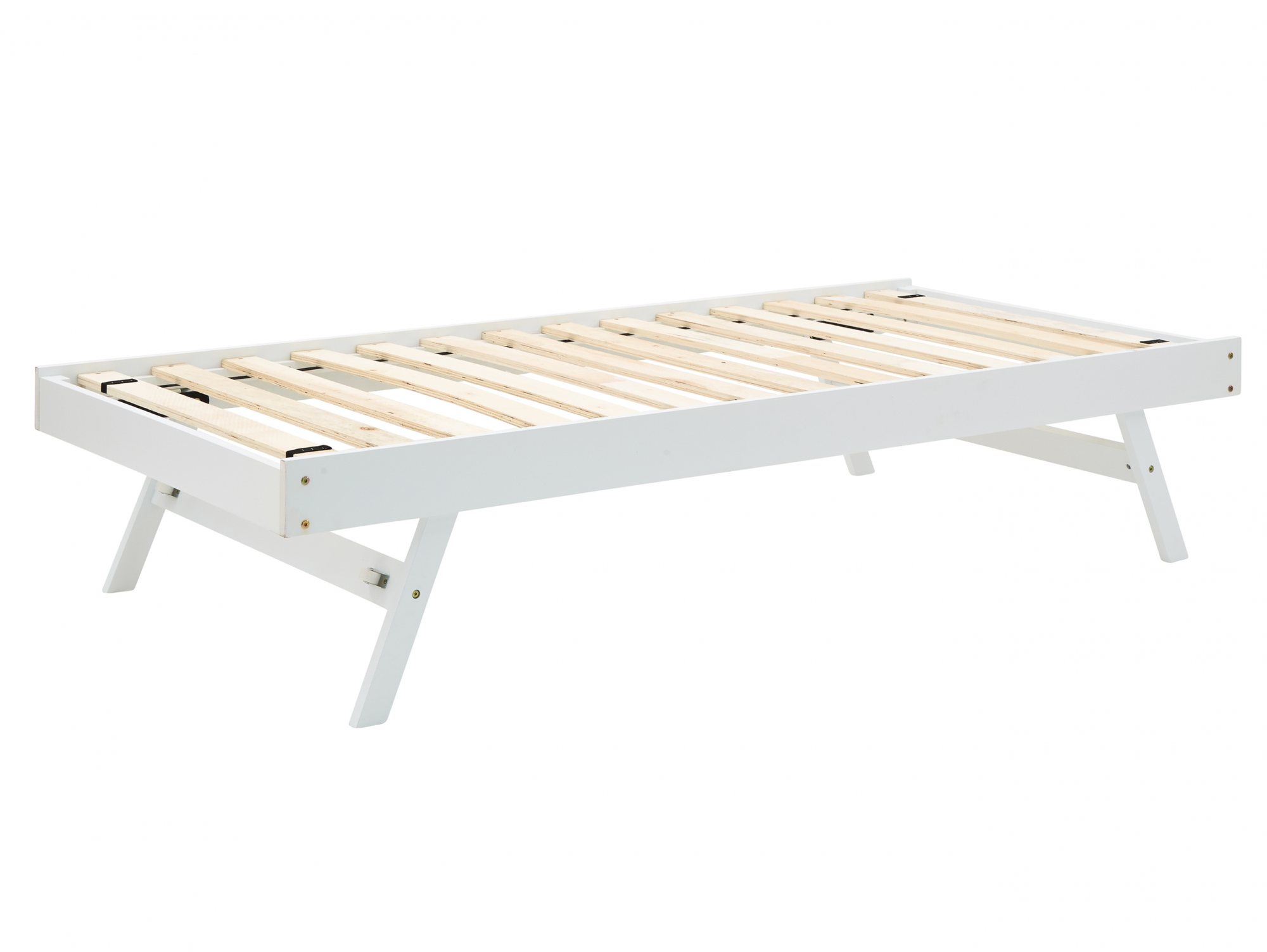 GFW GFW Madrid 3ft Single White Wooden Trundle Under Bed Frame