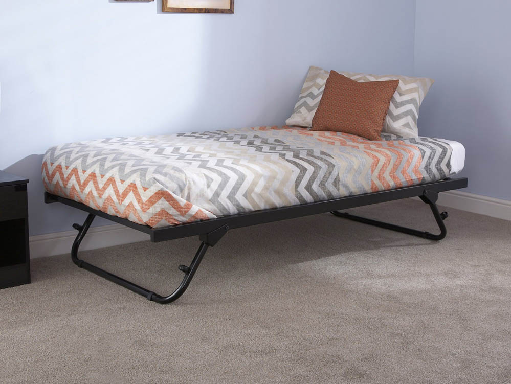 GFW GFW Memphis 3ft Single Black Trundle Under Bed Frame