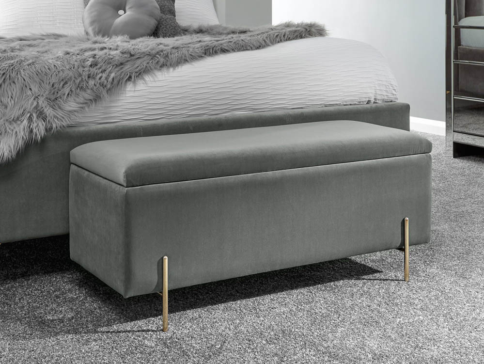 GFW GFW Mystica Grey Ottoman Storage Bench (Flat Packed)