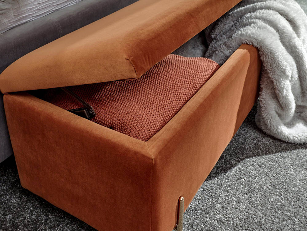 GFW GFW Mystica Russet Orange Upholstered Fabric Ottoman Storage Bench (Flat Packed)