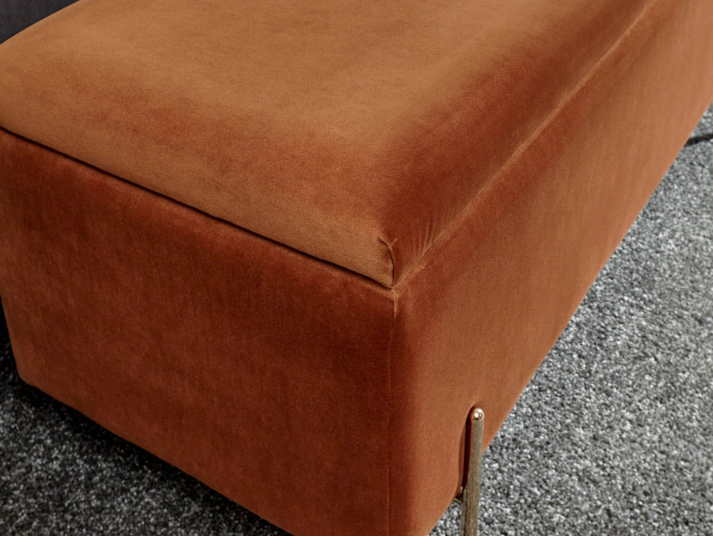 GFW GFW Mystica Russet Orange Upholstered Fabric Ottoman Storage Bench (Flat Packed)