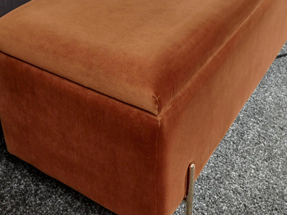 GFW GFW Mystica Russet Orange Fabric Ottoman Storage Bench