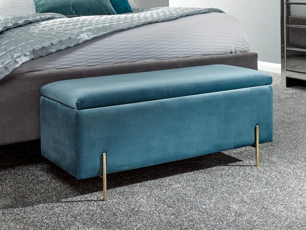 GFW GFW Mystica Teal Ottoman Storage Bench (Flat Packed)