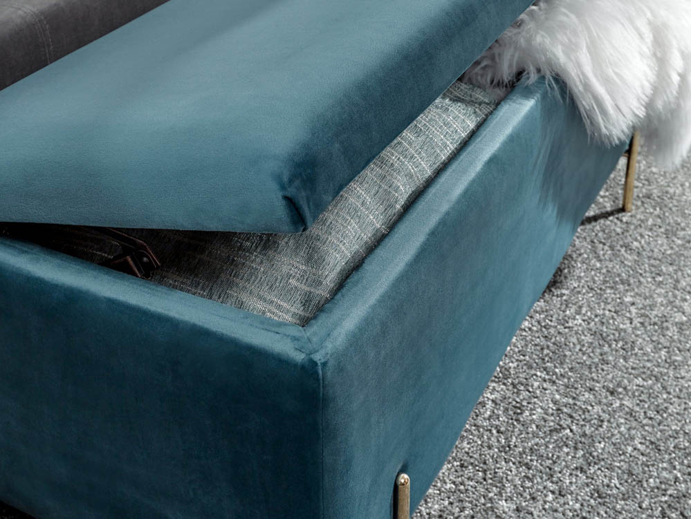 GFW GFW Mystica Teal Ottoman Storage Bench (Flat Packed)