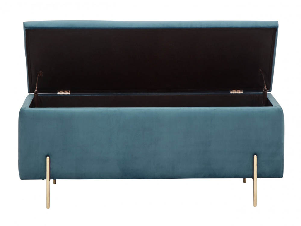 GFW GFW Mystica Teal Ottoman Storage Bench (Flat Packed)