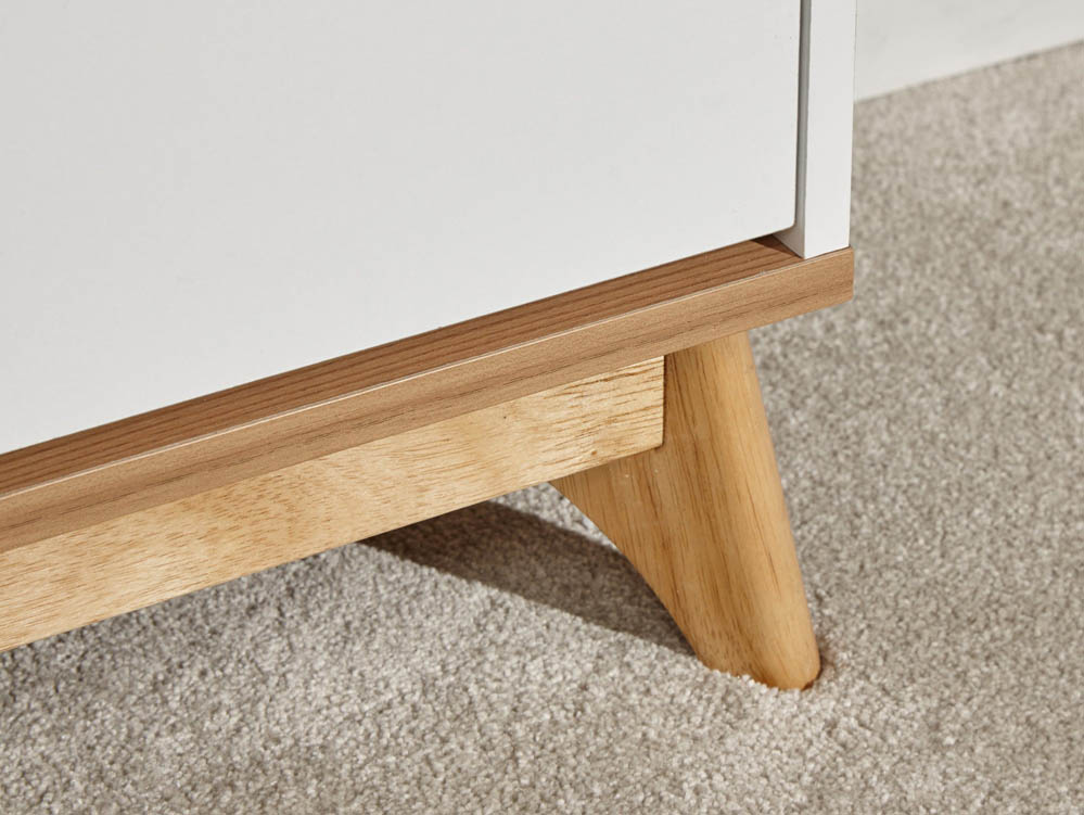 GFW GFW Nordica Oak and White Shoe Cabinet (Flat Packed)