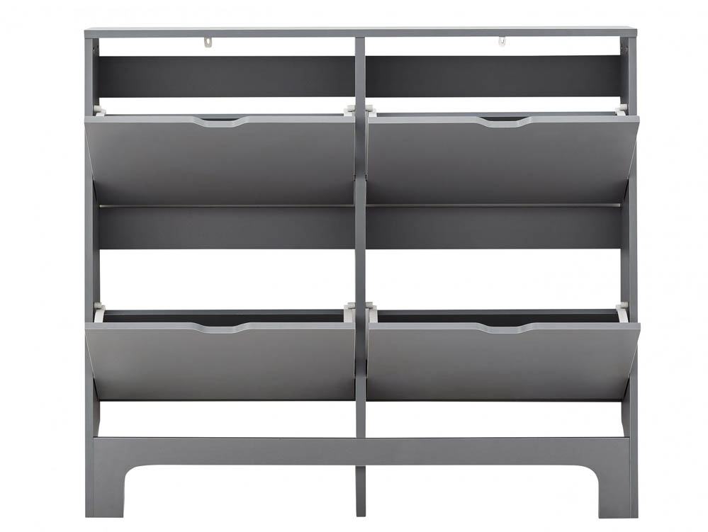 GFW GFW Osaka Grey 4 Drawer Narrow Shoe Cabinet (Flat Packed)