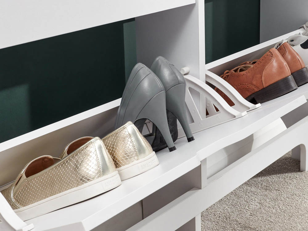 GFW GFW Osaka White 4 Drawer Narrow Shoe Cabinet (Flat Packed)