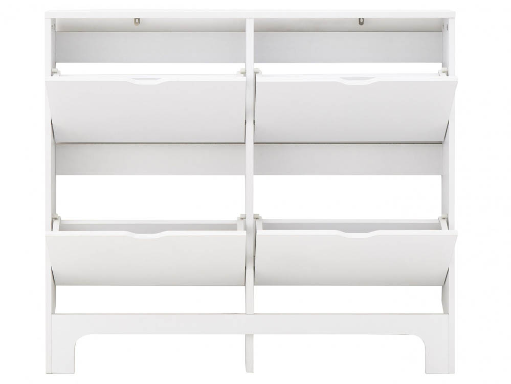 GFW GFW Osaka White 4 Drawer Narrow Shoe Cabinet (Flat Packed)