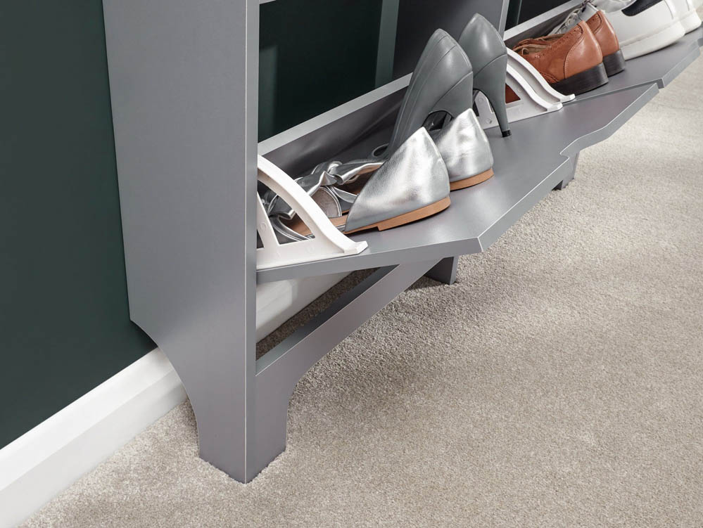 GFW GFW Osaka Grey 6 Drawer Narrow Shoe Cabinet (Flat Packed)