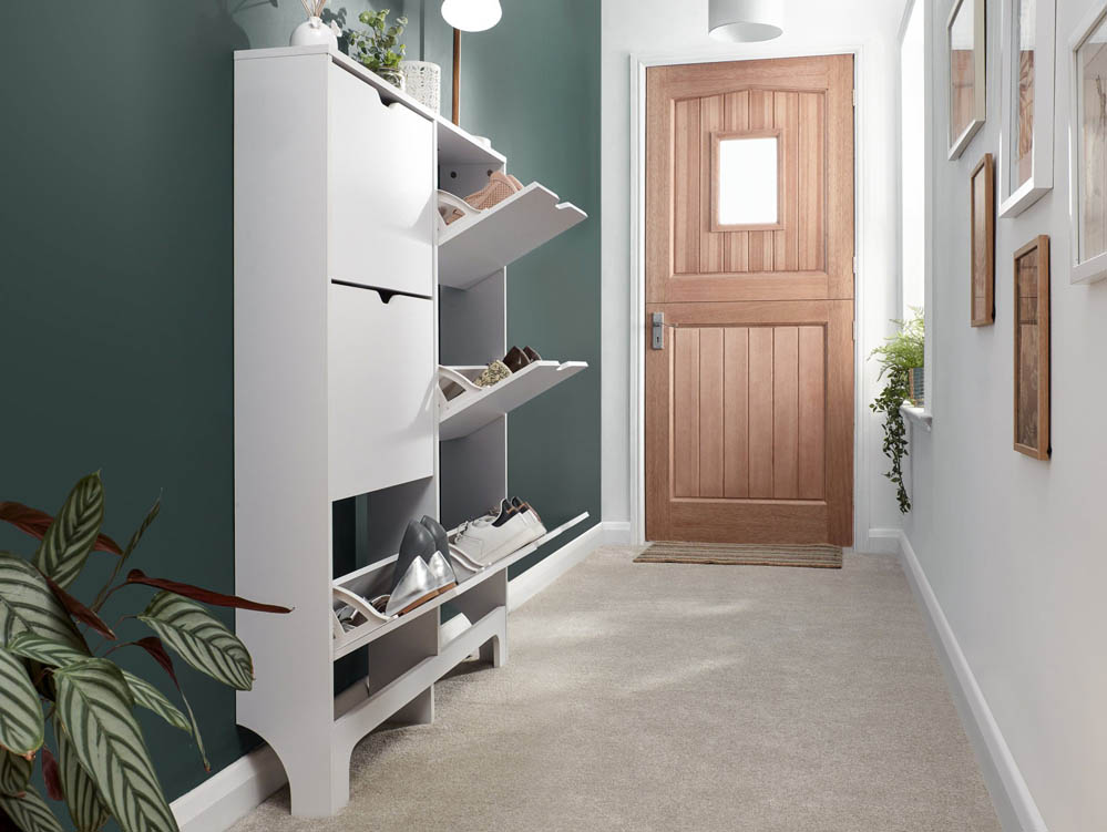 GFW GFW Osaka White 6 Drawer Narrow Shoe Cabinet (Flat Packed)