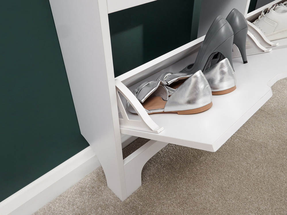 GFW GFW Osaka White 6 Drawer Narrow Shoe Cabinet (Flat Packed)