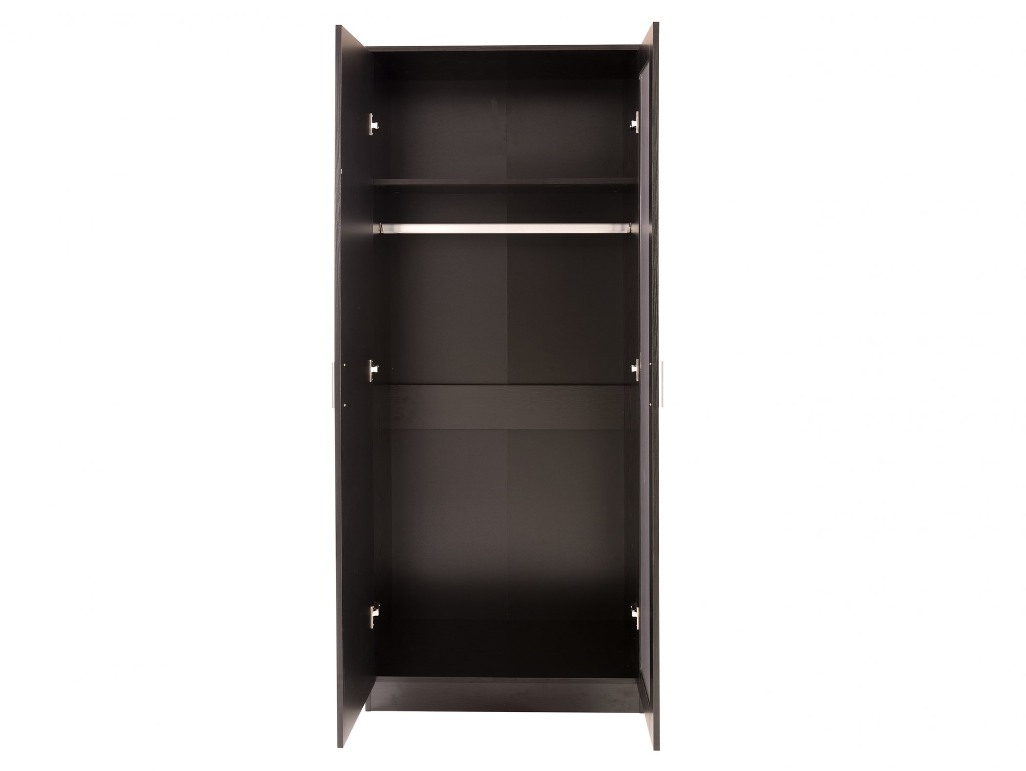GFW GFW Ottawa Black High Gloss 2 Door 1 Mirror Double Wardrobe (Flat Packed)