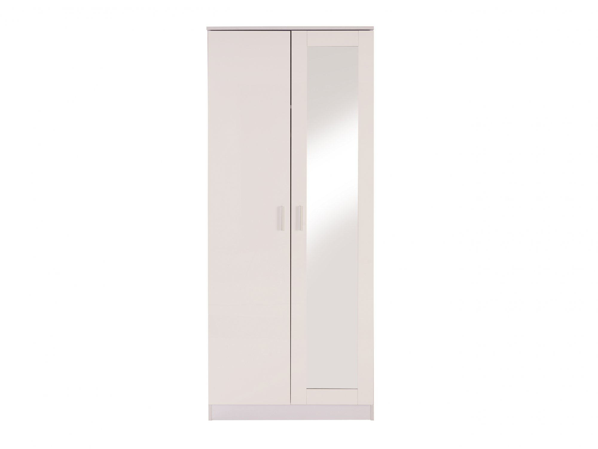 GFW GFW Ottawa White High Gloss 2 Door 1 Mirror Double Wardrobe (Flat Packed)