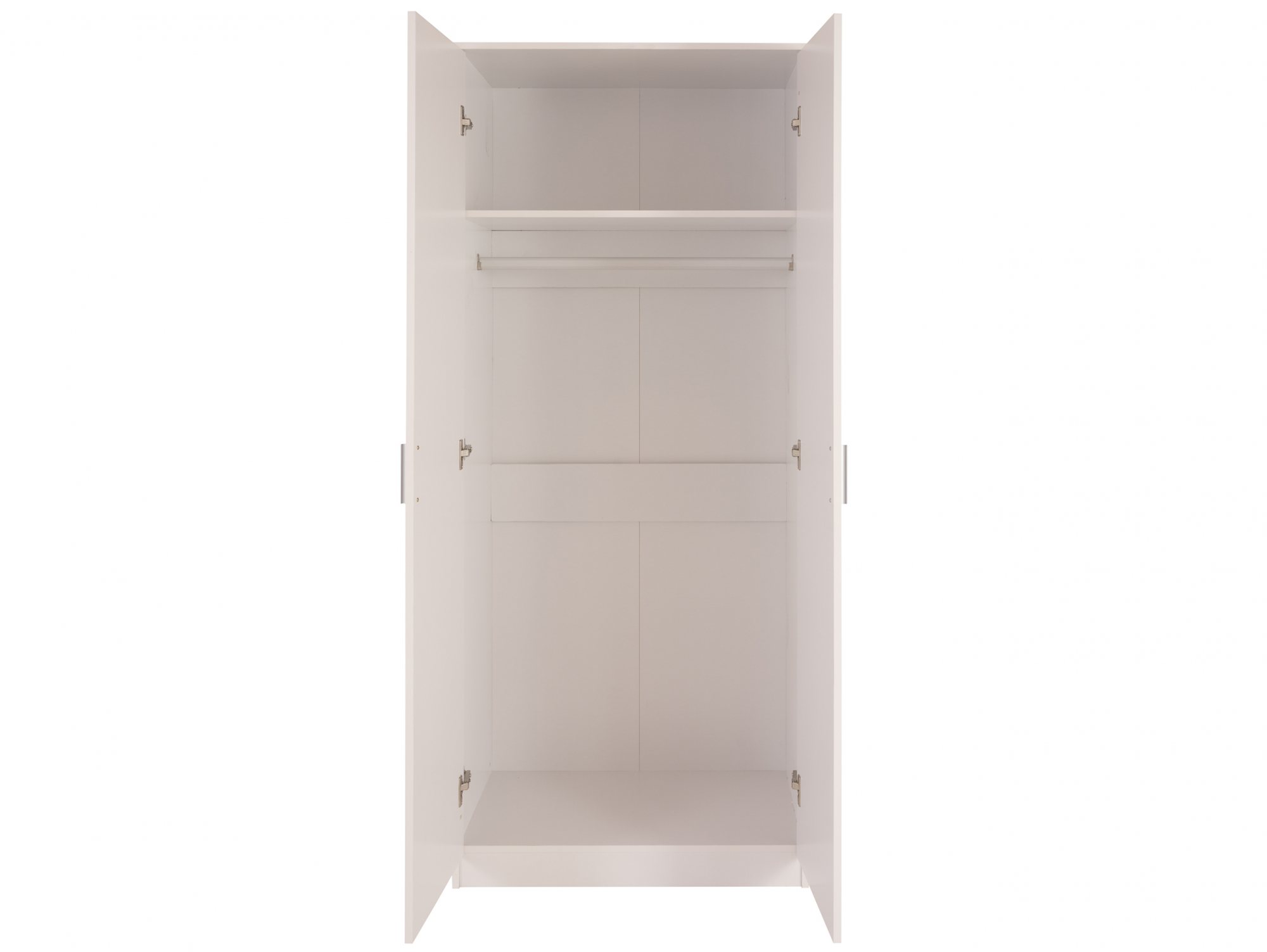 GFW GFW Ottawa White High Gloss 2 Door 1 Mirror Double Wardrobe (Flat Packed)