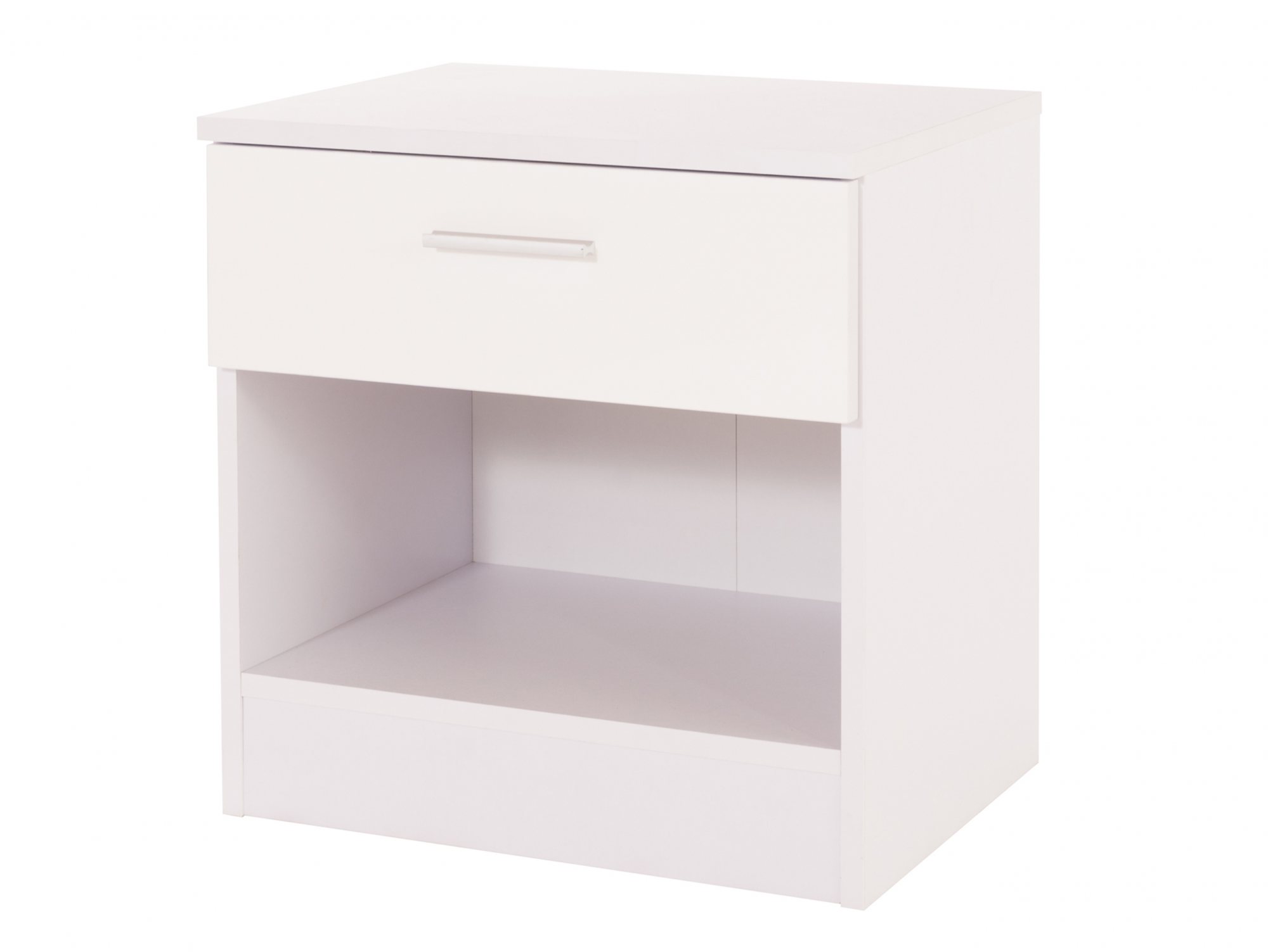 GFW GFW Ottawa White High Gloss 1 Drawer Bedside Cabinet (Flat Packed)