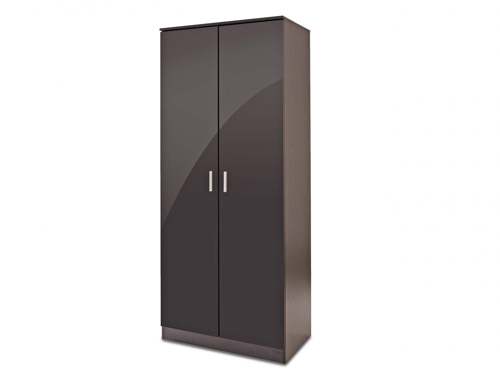 GFW GFW Ottawa Black High Gloss 2 Door Double Wardrobe (Flat Packed)