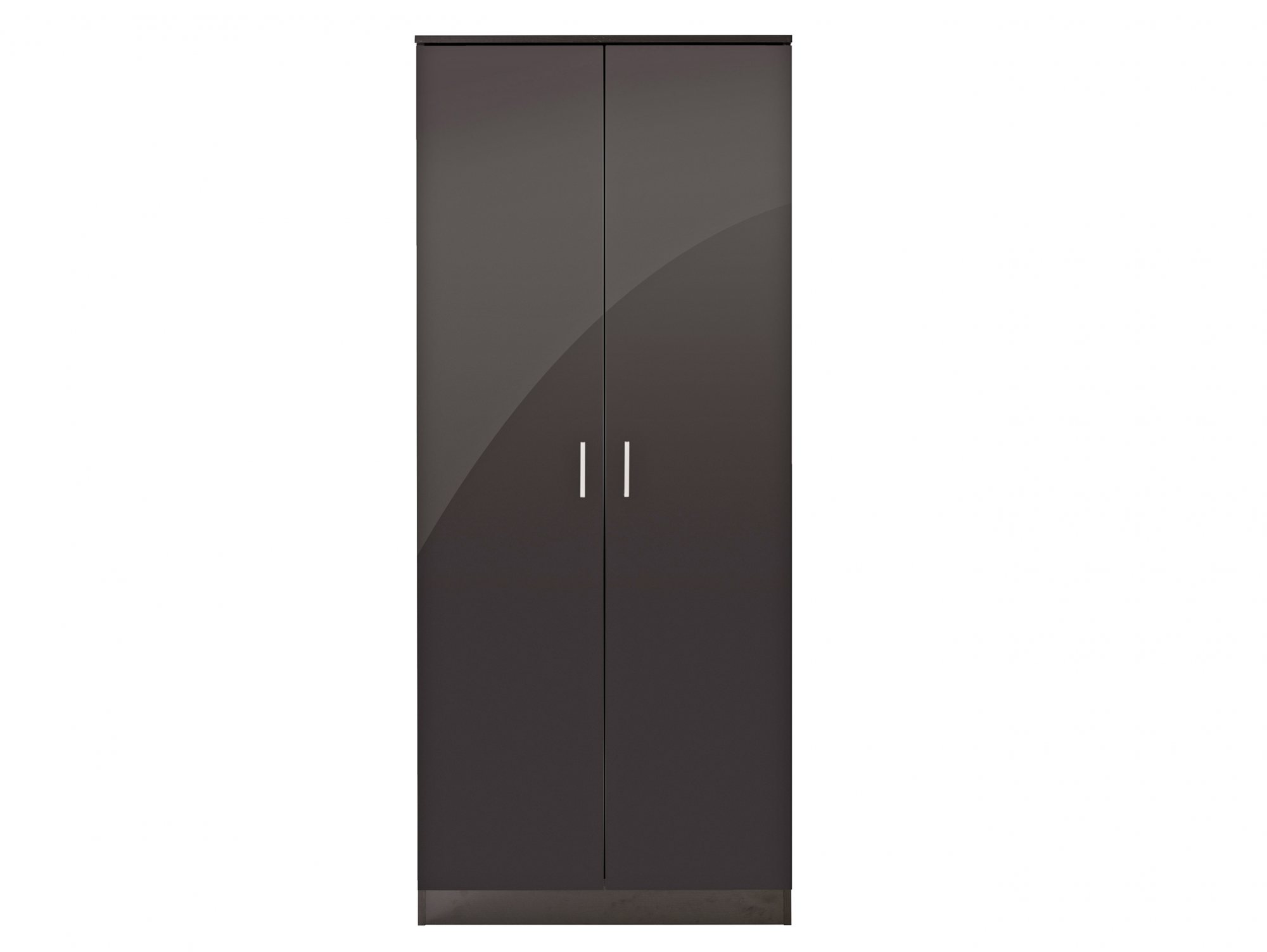 GFW GFW Ottawa Black High Gloss 2 Door Double Wardrobe (Flat Packed)