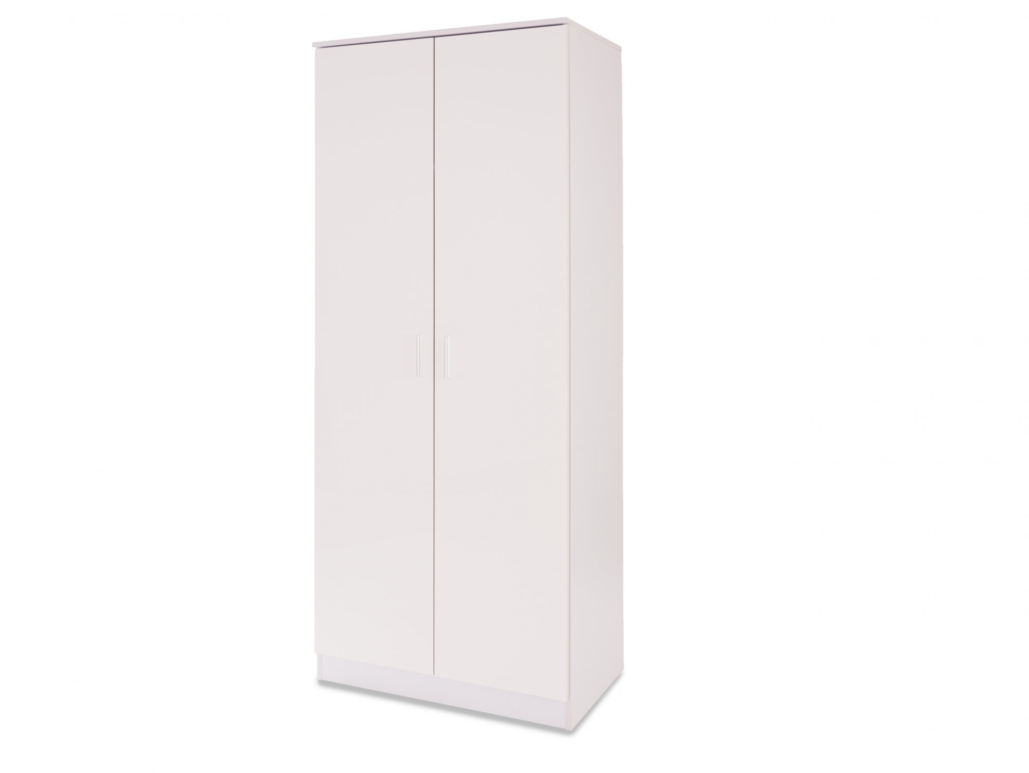 GFW GFW Ottawa White High Gloss 2 Door Double Wardrobe (Flat Packed)