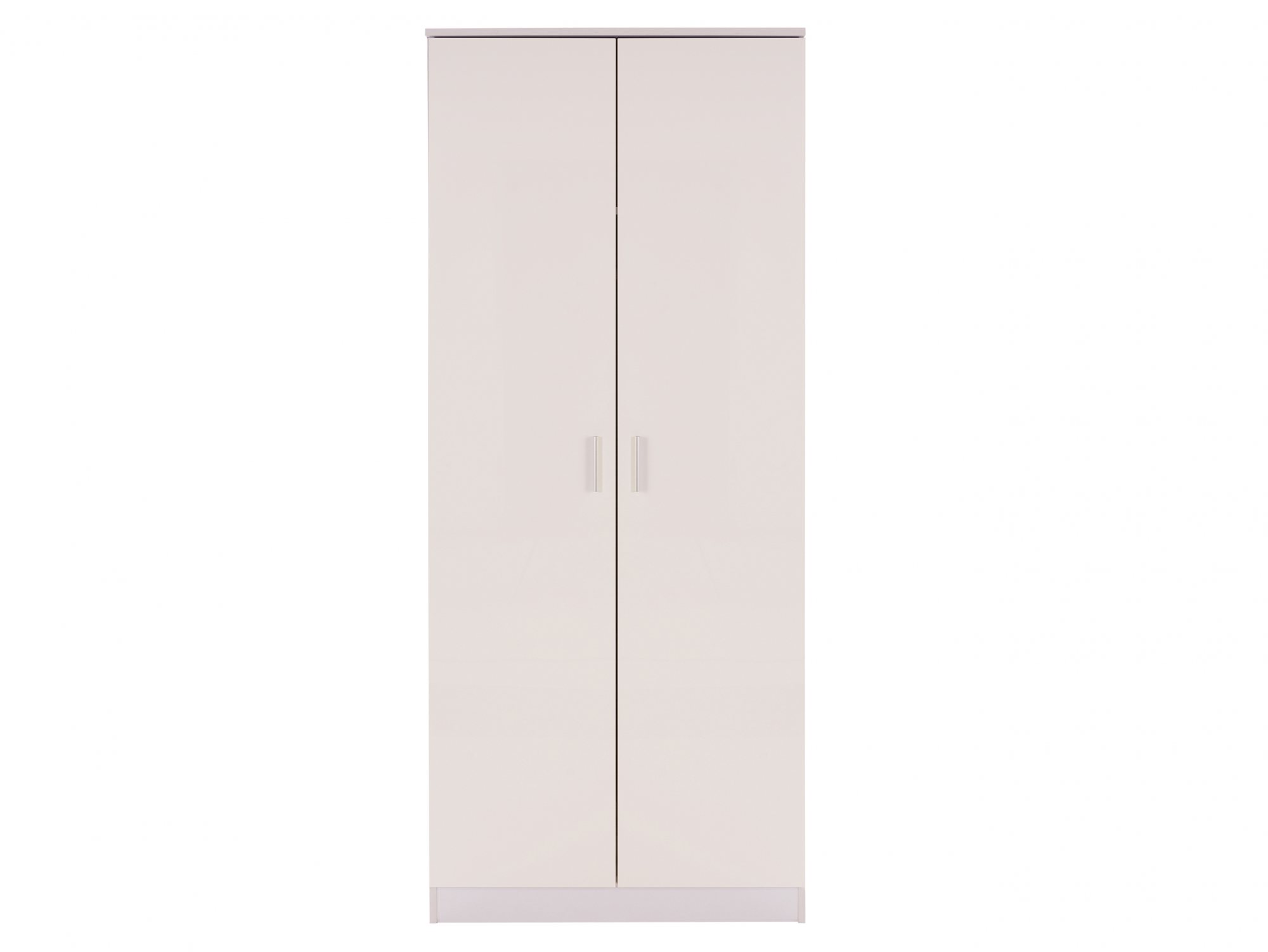 GFW GFW Ottawa White High Gloss 2 Door Double Wardrobe (Flat Packed)
