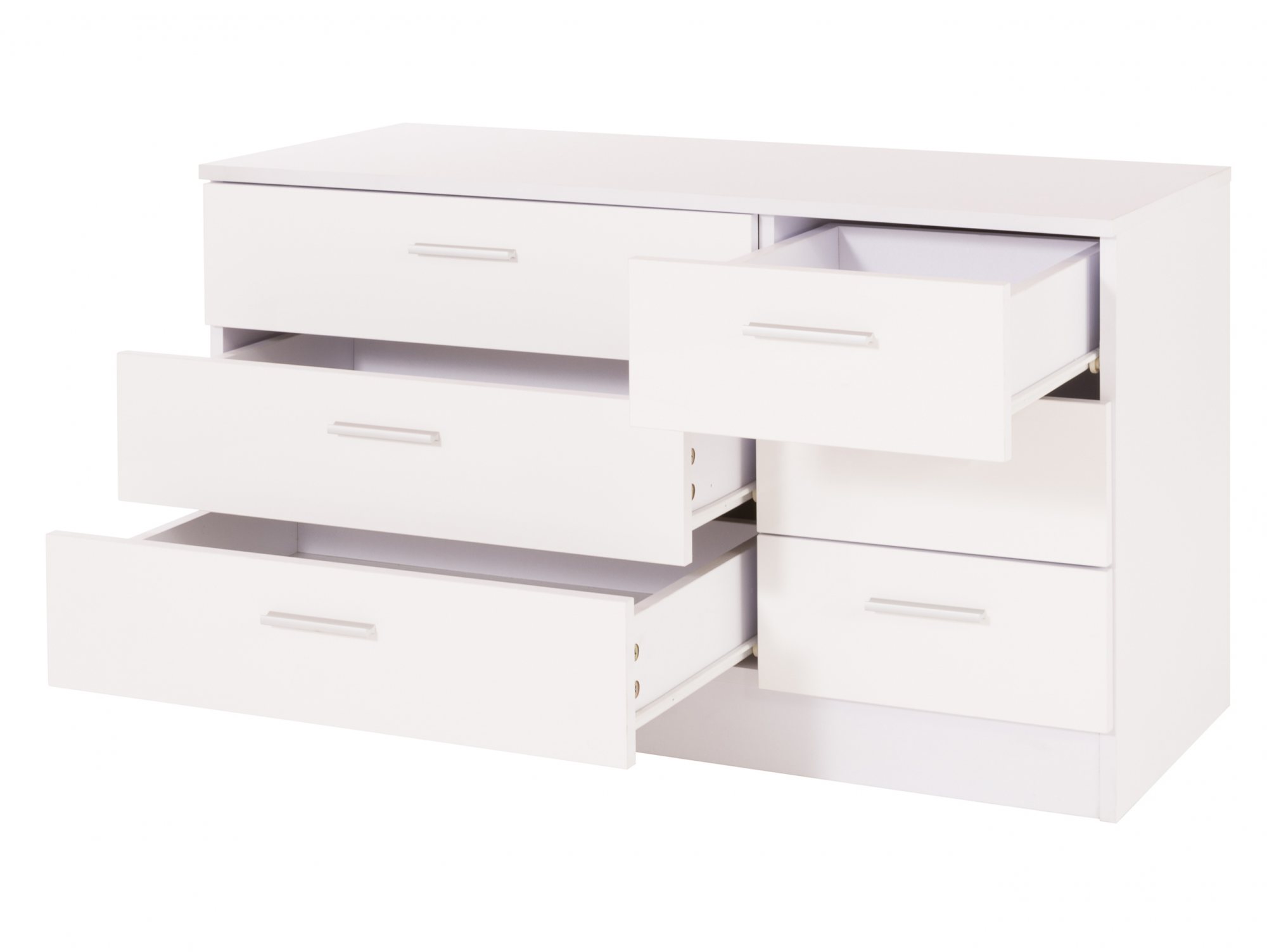 GFW GFW Ottawa White High Gloss 6 Drawer Chest of Drawers (Flat Packed)