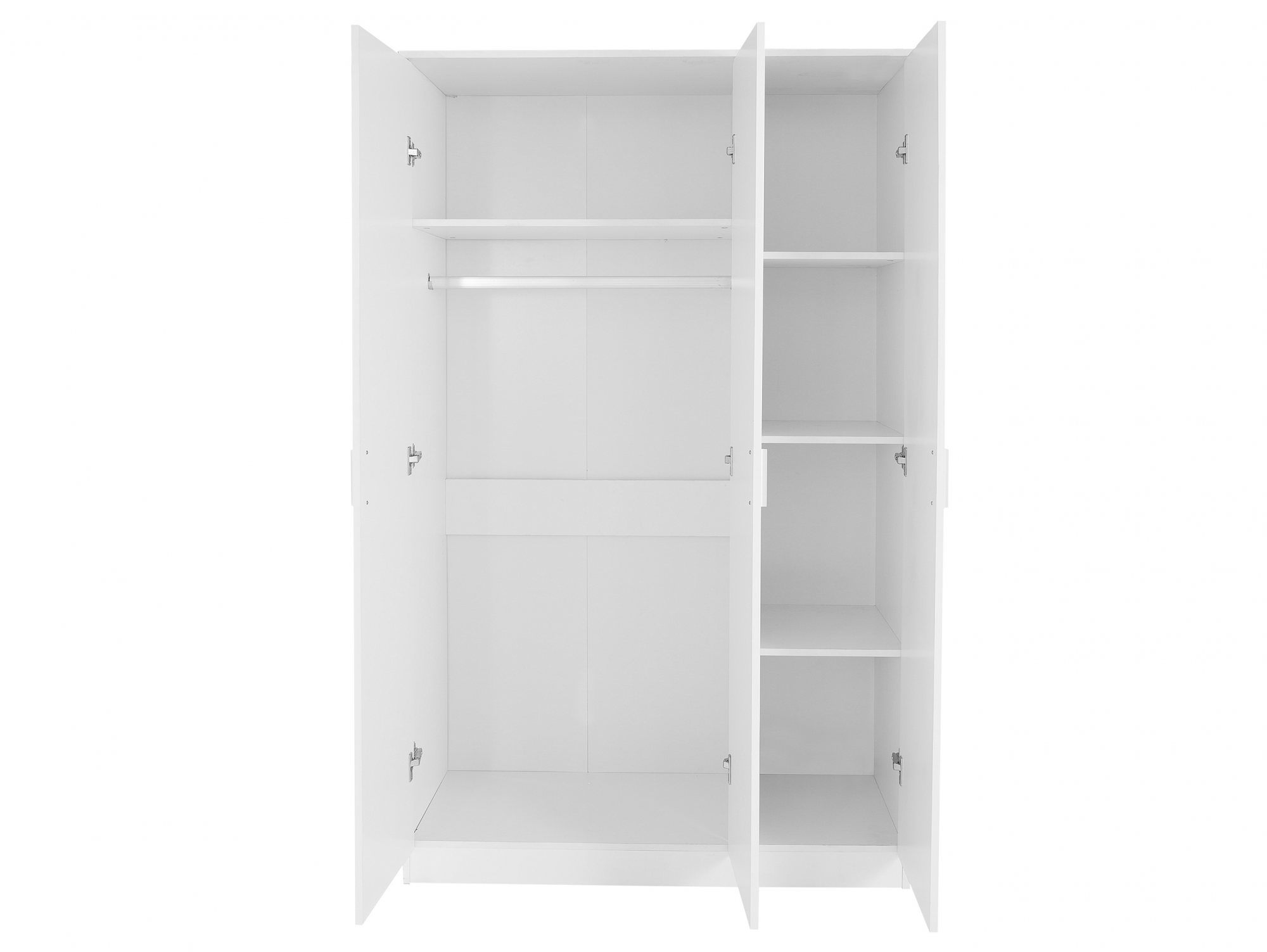 GFW GFW Ottawa White High Gloss 3 Door Triple Wardrobe (Flat Packed)