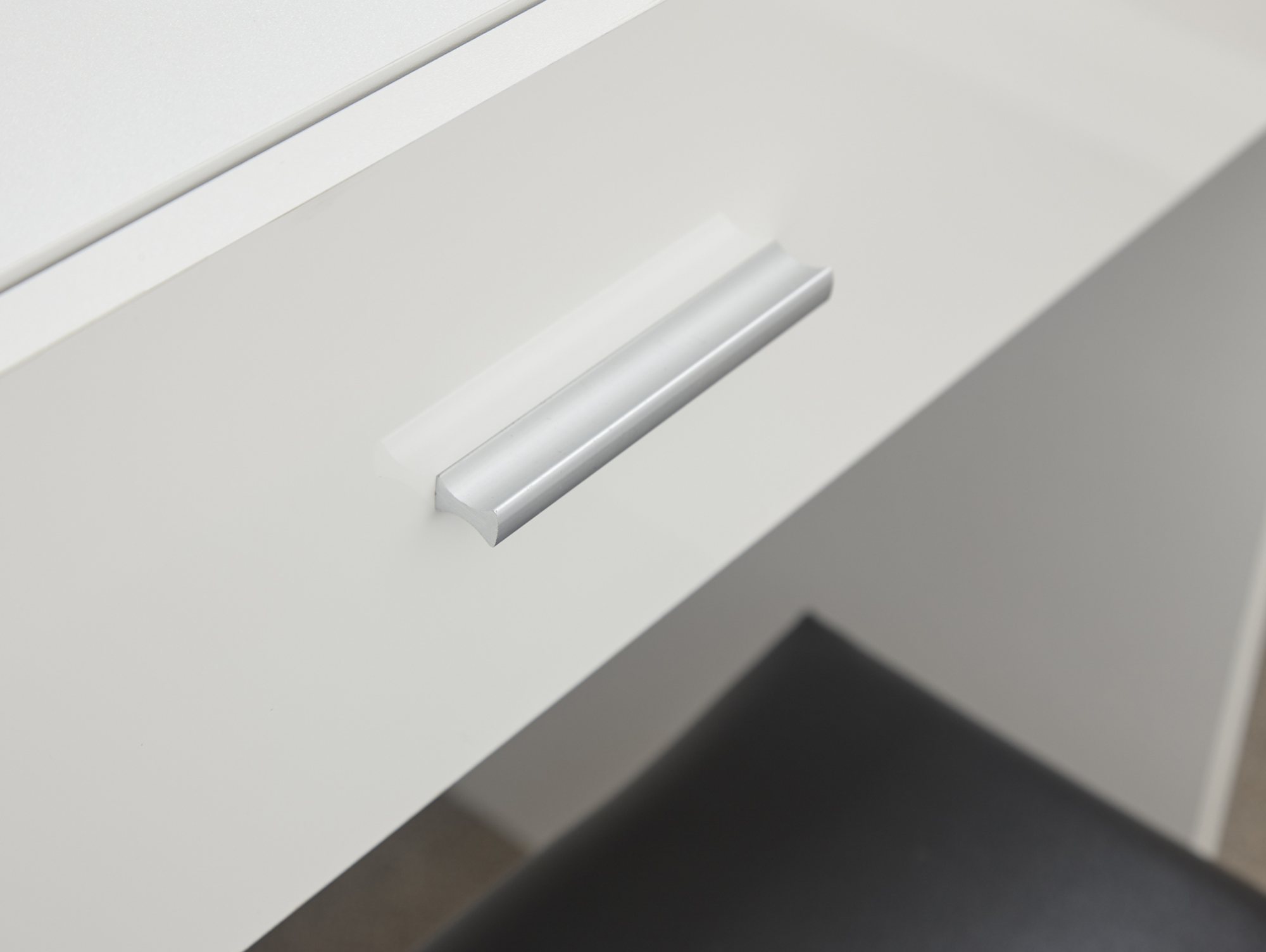 GFW GFW Ottawa White High Gloss 1 Drawer Dressing Table and Stool (Flat Packed)