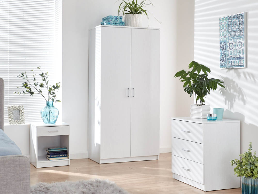GFW GFW Panama White 3 Piece Bedroom Furniture Package (Flat Packed)