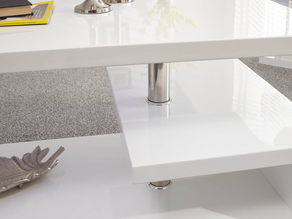 GFW GFW Polar White High Gloss LED Coffee Table (Flat Packed)