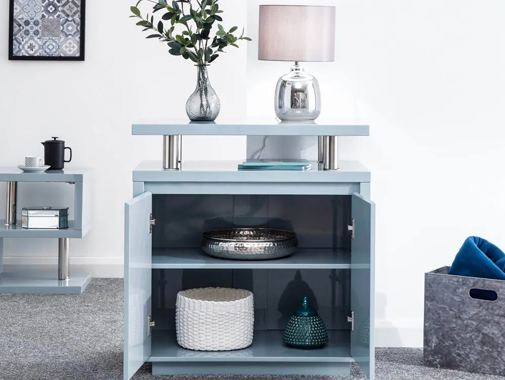 Grey gloss led sideboard discount