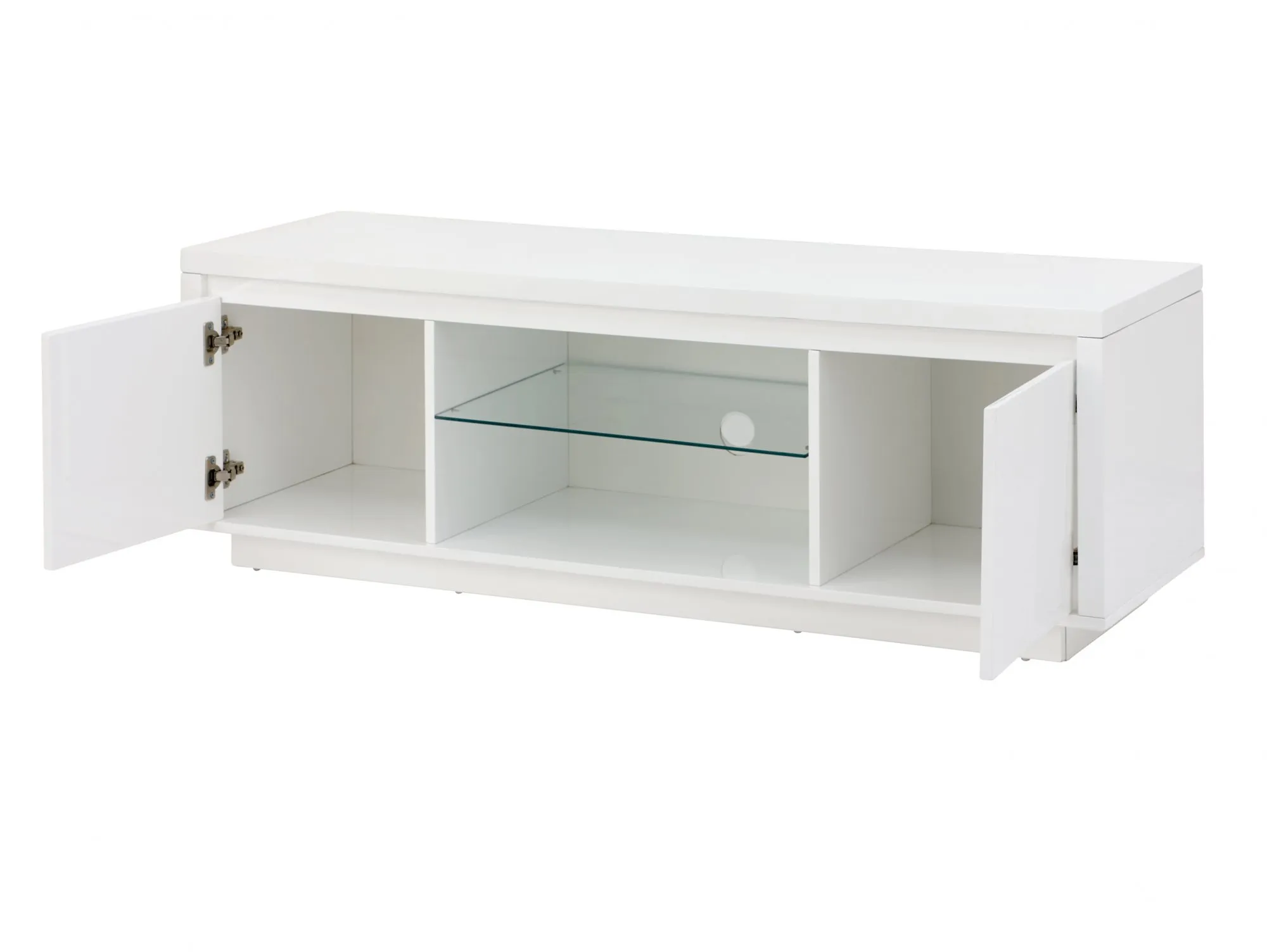 GFW GFW Polar White High Gloss 2 Door Large TV Cabinet with LED Lighting