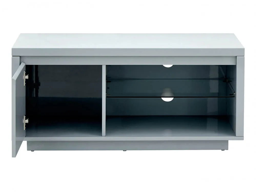 GFW GFW Polar Grey High Gloss 1 Door TV Cabinet with LED Lighting