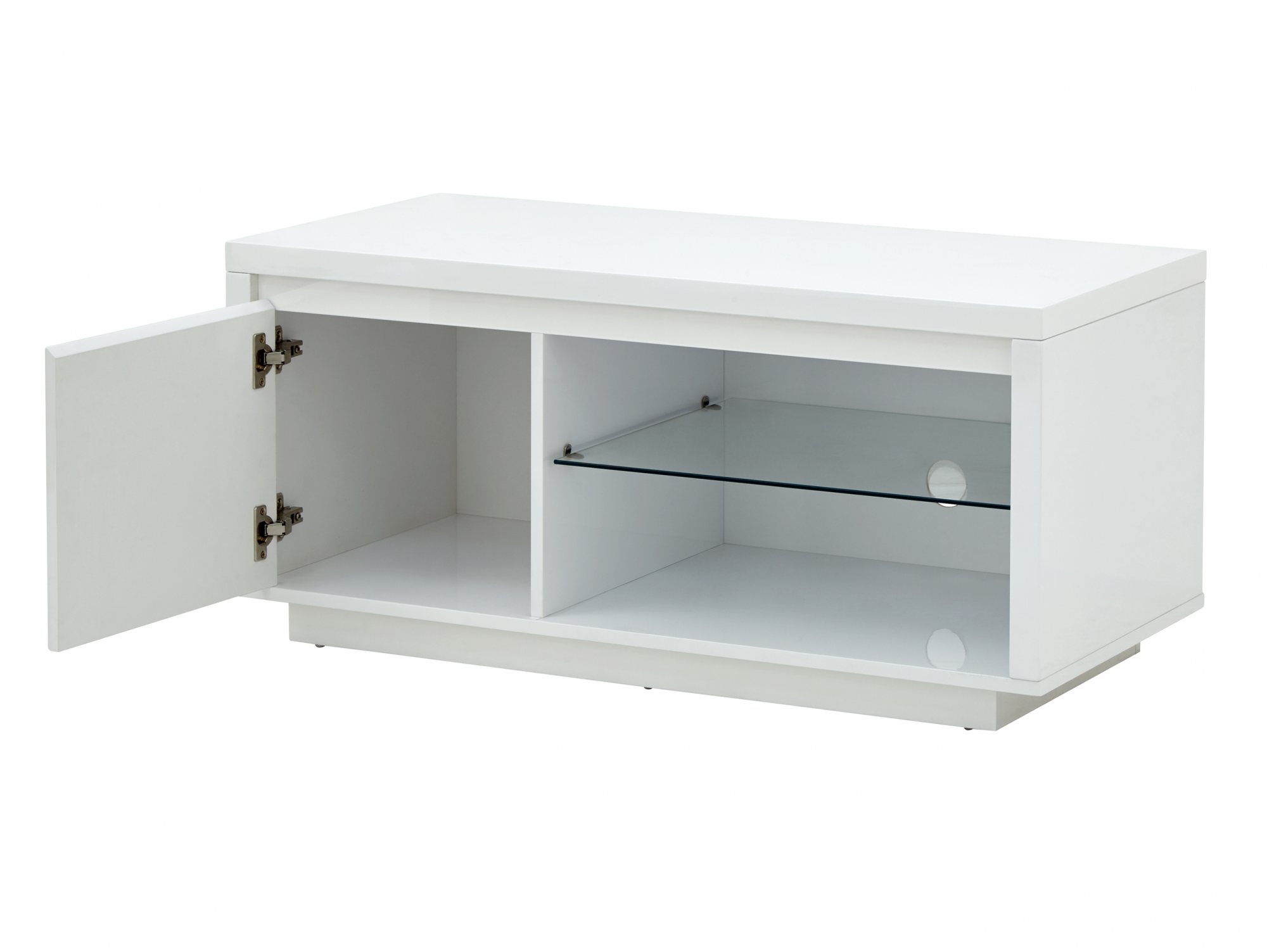 GFW GFW Polar White High Gloss 1 Door TV Cabinet with LED (Flat Packed)
