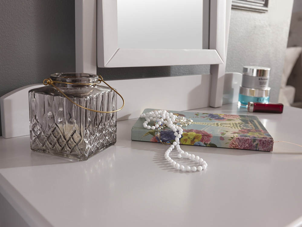 GFW GFW Shaker Grey Dressing Table and Stool (Flat Packed)