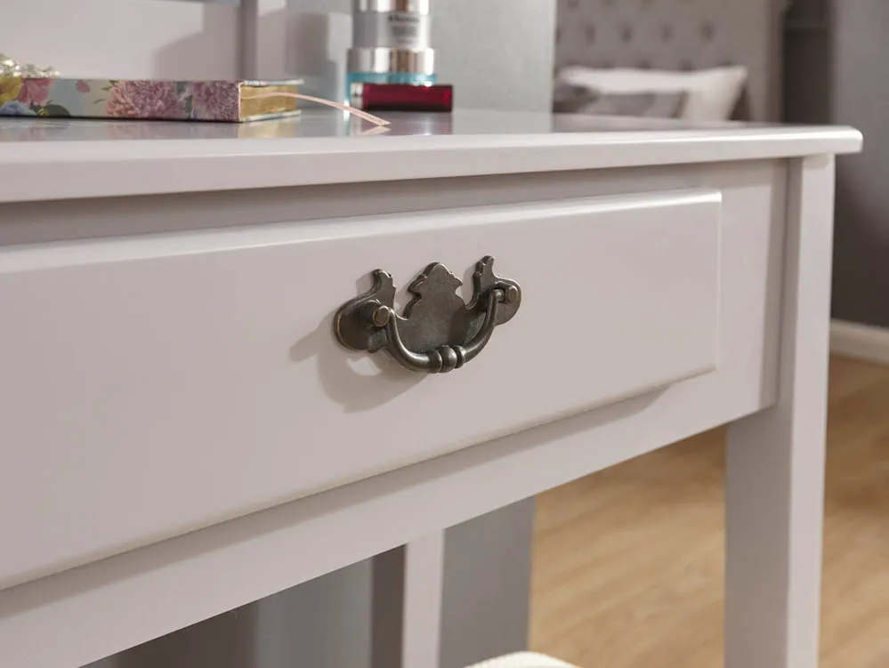GFW GFW Shaker Grey Dressing Table and Stool (Flat Packed)