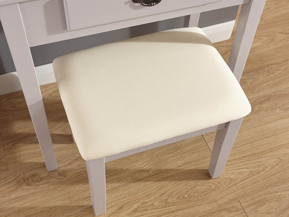 GFW GFW Shaker Grey Dressing Table and Stool (Flat Packed)