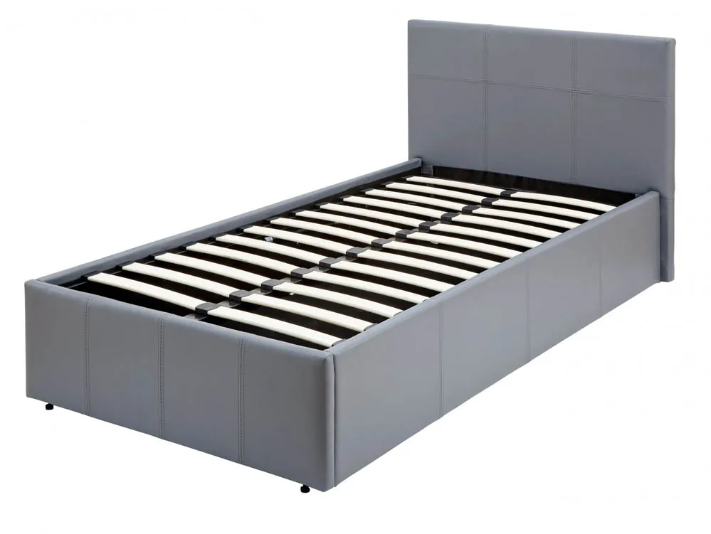 GFW GFW Ecuador Grey Faux Leather Side Lift Ottoman Bed Frame