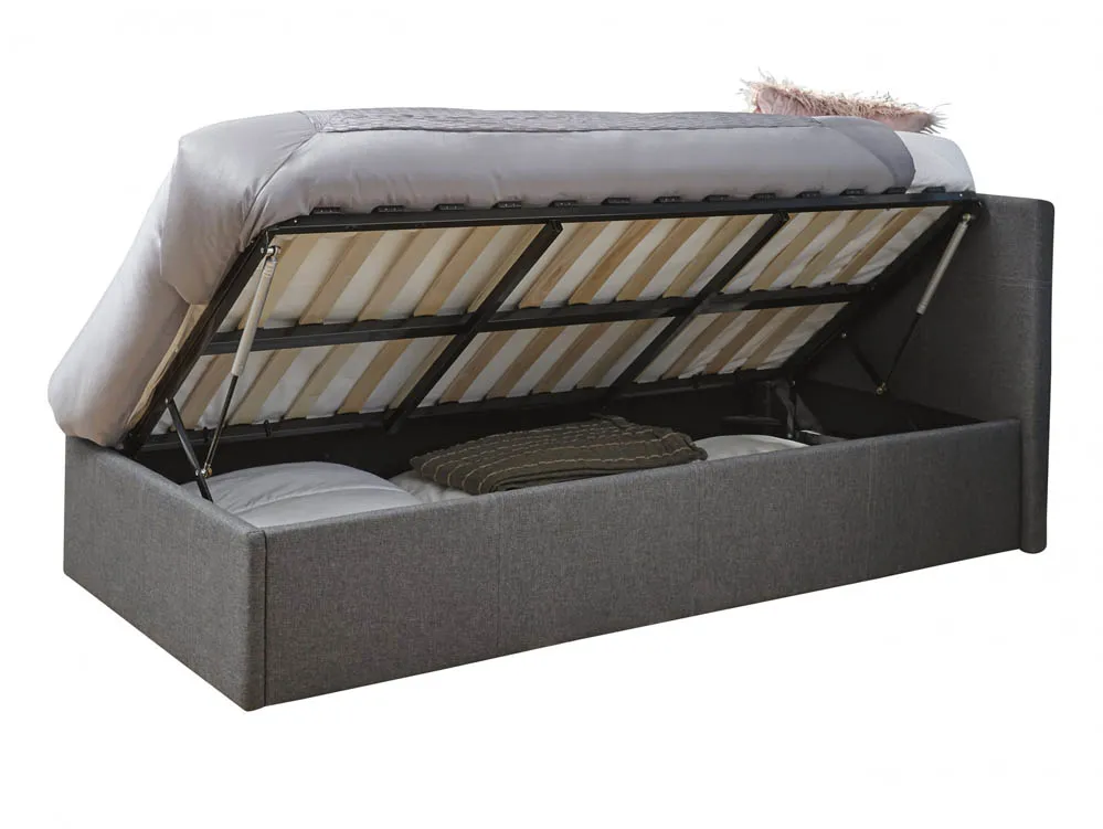 GFW GFW Ecuador Grey Hopsack Fabric Side Lift Ottoman Bed Frame