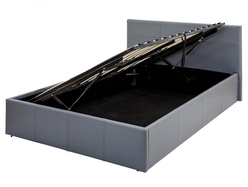 GFW GFW Ecuador Grey Faux Leather Side Lift Ottoman Bed Frame
