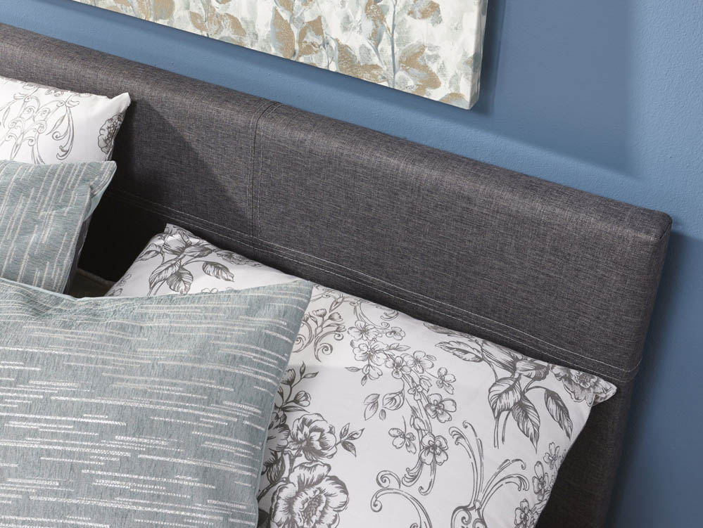 GFW GFW Ecuador 4ft Small Double Grey Hopsack Upholstered Fabric Side Lift Ottoman Bed Frame