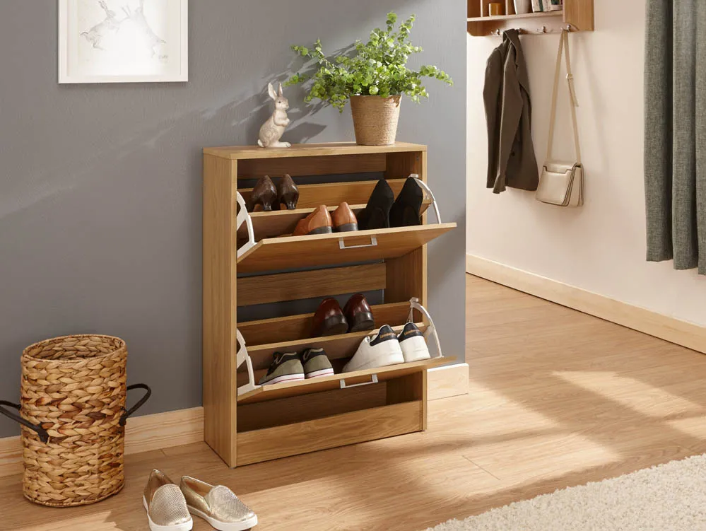 GFW GFW Stirling Oak 2 Tier Shoe Cabinet