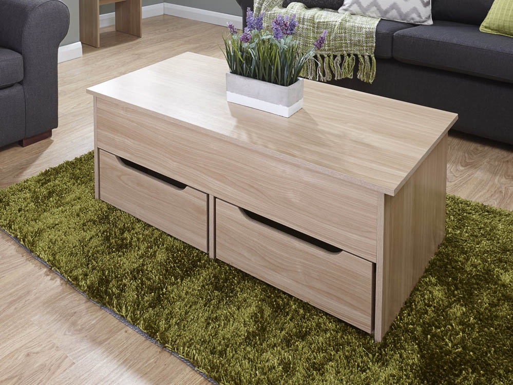 GFW GFW Ultimate Oak 2 Drawer Storage Coffee Table (Flat Packed)